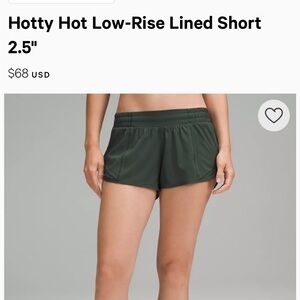 LuluLemon hottie hot short 2.5